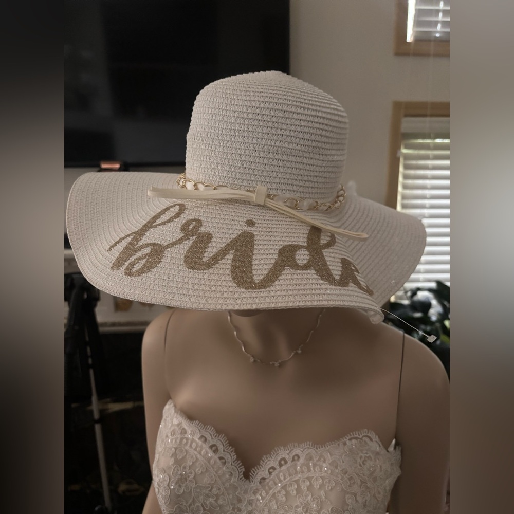White Bridal Sun Hat
